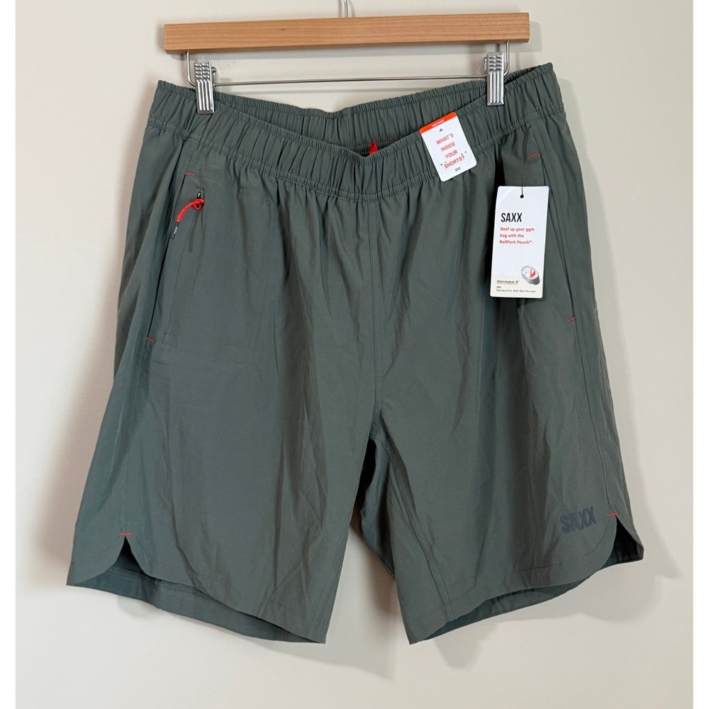 SAXX Gainmaker 2N1 Shorts Mens XL Gray 9 in inseam